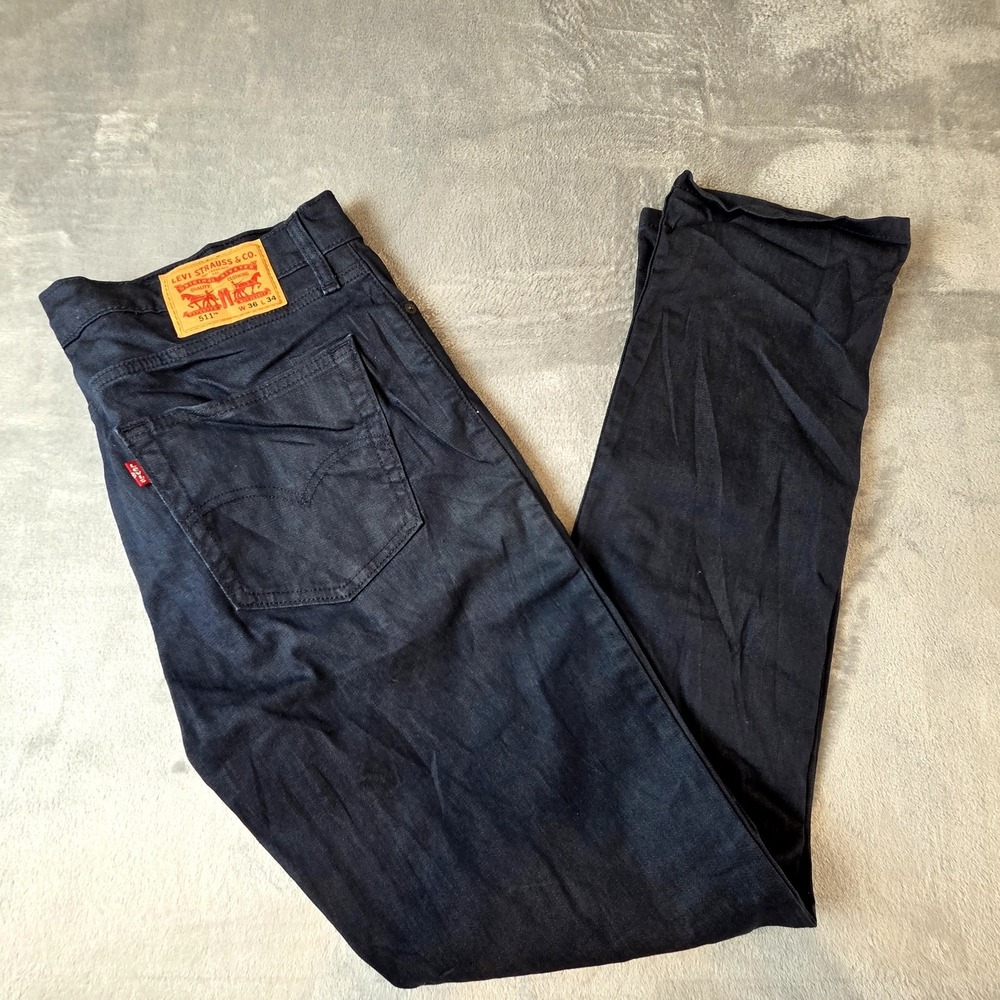 Levi's‎ 511 Slim Fit Jeans Mens 36x34 Dark Indigo Blue Excellent WaterLess Denim